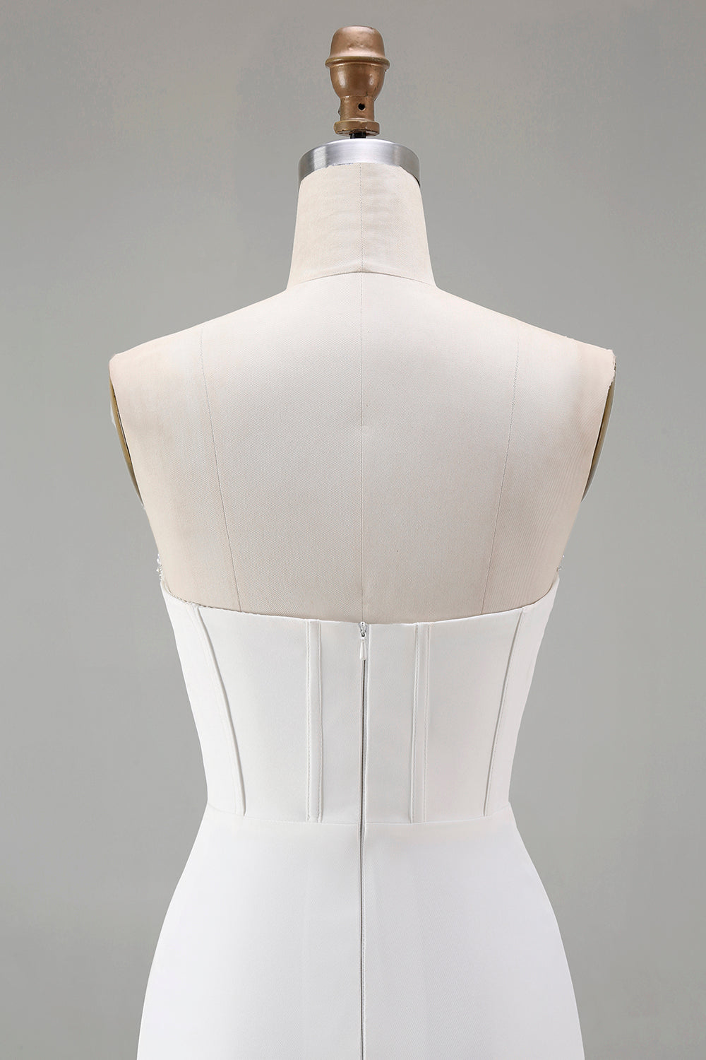 White Tight Sweetheart Short Homecoming Dress with Beading