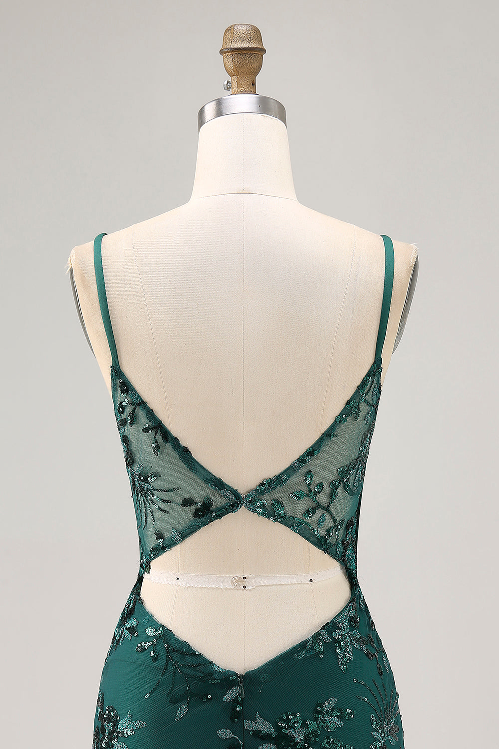 Sparkly Sequined Dark Green Corset Short Tight Homecoming Dress