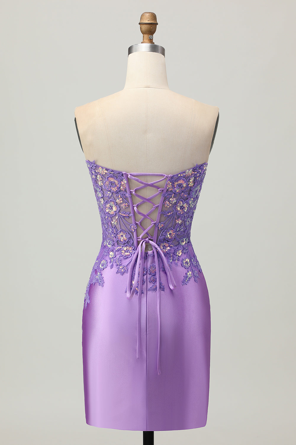 Sparkly Light Blue Corset Tight Sequined Short Appliqued Homecoming Dress